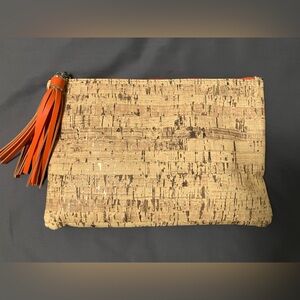 Mary Kay Cork Clutch with Orange Tassel